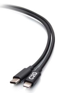 USB-C Male to Lightning Male Sync and Charging Cable - Black 2m