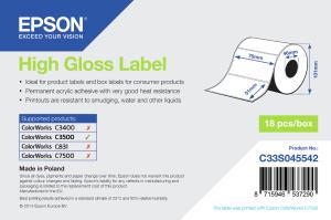 High Gloss Label Die-cut Roll 76mmx51mm                                                             