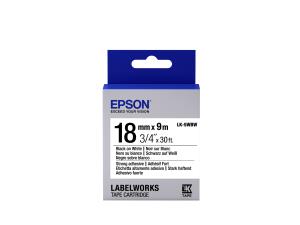 Tape Lk-5wbw Stn Adh 18mm 9m Black/white                                                            