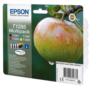 Ink Cartridge - T1295 Apple - 3x7ml - Cyan/ Magenta / Yellow - 11.2ml Black