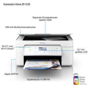 Expression Home Xp-4155 - Flexible Multifuction Printer - Inkjet - A4 - Wi-Fi / USB White