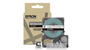 Tape Cartridge -  Lk-5twj - 18mm - Matte Clear/white 