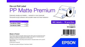Pp Matte Label Premium - 102x76mm - White - Die-cut Roll (18 Rolls Of 365 Labels)