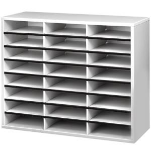 Literature Organizer - 24 Compartment Letter Dove Gray                                              