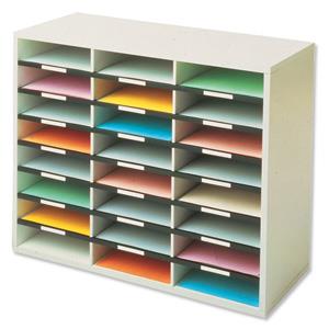 Literature Organizer - 36 Compartment Letter Dove Gray                                              