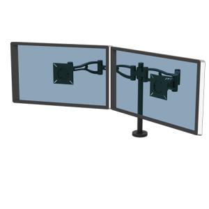 Professional Series Depth Adjustable Dual Monitor Arm Features Two Monitor Arms