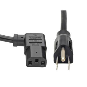 TRIPP LITE Universal Computer Power Cord 10A 18AWG (NEMA 5-15P to Right Angle IEC-320-C13) 6-ft 1.8m