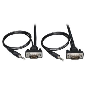 TRIPP LITE Low-Profile VGA Coax Monitor Cable with Audio High Resolution Cable with RGB Coax 6-ft 1.8m