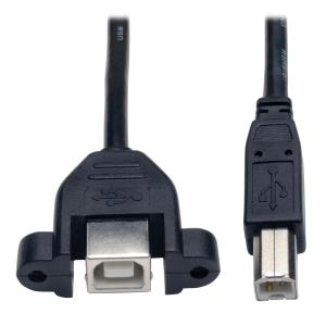 TRIPP LITE USB 2.0 Hi-Speed Panel Mount Extension Cable (B to Panel Mount B M/F) 30cm 1-ft