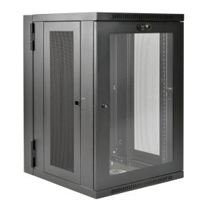 TRIPP LITE SmartRack 18U UPS-Depth Wall-Mount Rack Enclosure Cabinet with Clear Acrylic Window Hinged Back
