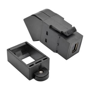 TRIPP LITE Mini DisplayPort to DisplayPort All-in-One Keystone/Panel Mount Angled Adapter (F/F) Black