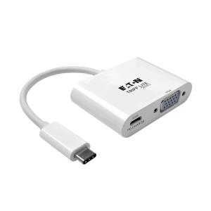 TRIPP LITE USB 3.1 Gen 1 USB-C to VGA DP Alternate Mode External Video Adapter with USB-C PD Charging Port