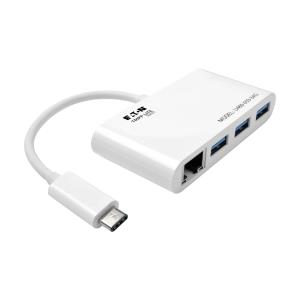 TRIPP LITE USB 3.1 Gen 1 Portable Hub 3-Port USB-C to (x3) USB-A with Gigabit Ethernet Port