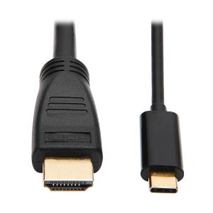 TRIPP LITE SATA Transition Cable SB-C to HDMI Adapter Cable (M/M) - 3.1, Gen 1, Thunderbolt 3, 4K @ 60 Hz, Converter in Middle of Cable, Black, 1.8m