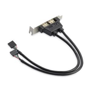 USB A Female Low Profile Slot Plate Adapter 2 Port                                                  