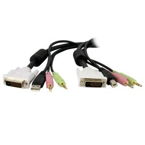 Cable For KVM DVI-d W/ Audio & Microphone USB Dual Link 4-in-1 2m                                   