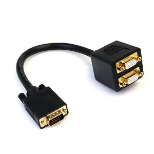 Vga To 2x Vga Video Splitter Cable 1ft M/f                                                          