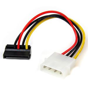 Power Cable Adapter Molex To Left Angle SATA 6in 4 Pin                                              