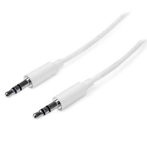 Stereo Audio Cable Slim 3.5mm - Male To Male 3m White                                               