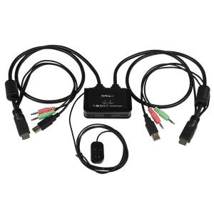 KVM Switch 2 Port USB Hdmi Cable With Audio And Remote Switch - USB Powered                         