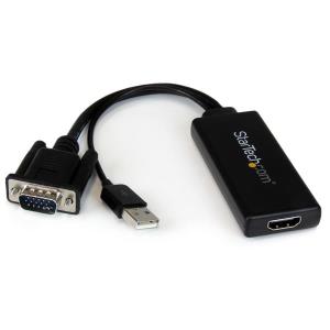 Vga To Hdmi Adapter With USB Audio & Power - Portable Vga To Hdmi Converter - 1080p                 