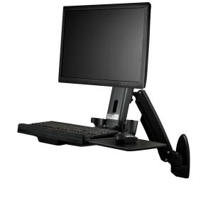 Monitor Mount - Wall Mounted Sit Stand Desk For One Monitor Up To 24in - Adjustable