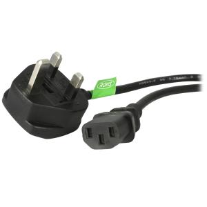 Uk Computer Power Cable - Bs 1363 To C13 18awg 1m 
