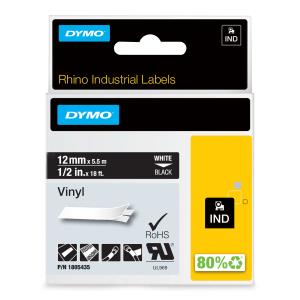 Rhino 12 Mm Vinyl White On Black