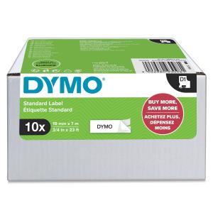 D1 Label Black On White 19mm Value Pack 10-pk