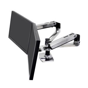 Monitor Mount - LX Dual Side-by-Side Arm - Desk - 2 monitor - Tilt/Pan/Rotate - up to 27in - Aluminium