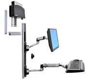 Wall Mount System Lx With Small Black Cpu Holder Polished Aluminum                                  