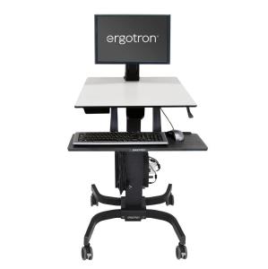 Workfit-c Sit-stand Workstation For Single LCD Monitor Ld With Mobile Cart Base (black/grey)        