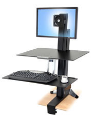 Monitor Mount - WorkFit-S - Desk - 1 monitor - LD Workstation with Worksurface - Tilt/Rotate - Up to 27in - Black
