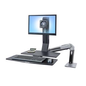 Workfit-a, Single Ld LCD Monitor Sit-stand Workstation, With Worksurface (polished Aluminum/black)  