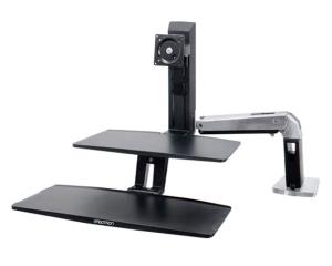 Monitor Mount - WorkFit-A - Desk - 1 monitor - HD Workstation with Suspended Keyboard - Tilt/Pan/Rotate - Up to 34in - Aluminiums