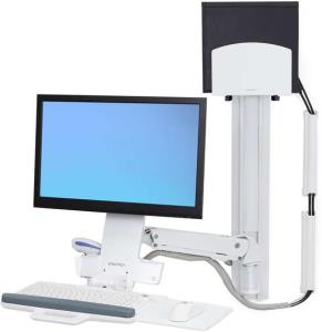 Styleview Sit-stand Combo System With Medium Cpu Holder (white)                                     