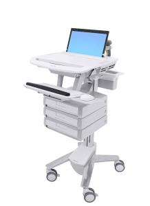 Styleview Laptop Cart Non-powered 3 Drawers (1 Large Drawer X 3 Rows)                               