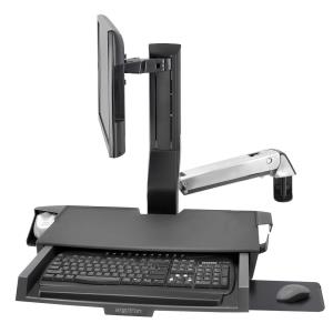 Keyboard & Monitor Mount - SV Combo Arm with Worksurface & Pan - 1 monitor - Tilt/Pan/Rotate - up to 24in - Aluminium