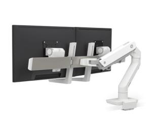 HX Dual Monitor Arm, Low-Profile Top Mount C-Clamp white