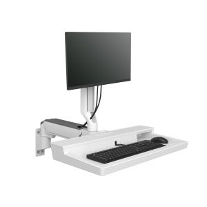 Keyboard & Monitor Mount - CareFit Combo Arm - Wall - 1 monitor - Tilt/Pan/Rotate - up to 27in - White