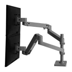 Monitor Mount - LX Pro Dual Stacking Arm - Desk - 2 monitor - Tilt/Pan/Rotate - up to 27in - Dark Grey