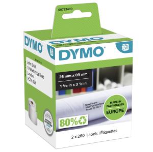 LabelWriter Large Address Labels 36x89mm - White - 2x rolls / 520 labels