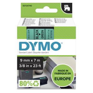 Tape Black On Green 9mmx7m Type D1                                                                  