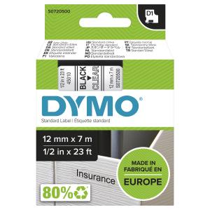 Labelmanager Tape 12mmx7m Black On Transparant