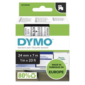 Tape Label Black On Transparent 24mmx7m Type D1                                                     