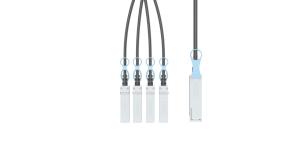 Direct Attach Cable Assembly 100g Qsfp28 To 4x Sfp28 25g Dac Breakout 30awg 3m Black