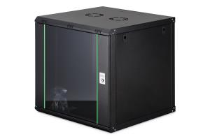 Wall mounting cabinet - 12U 607x600x600mm, black (RAL 9005)
