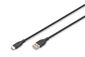 USB-C Silicone charging cable USB-A - USB-C USB 2.0 60W - 2m black