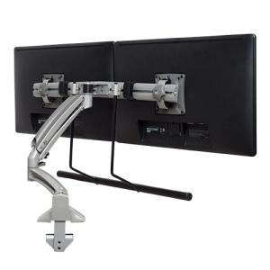Desk Mount, Dual Monitor Array, Reduced Height, Silver