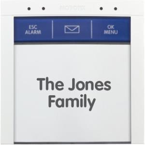Large Bell Button. Blue Function Button. Blank Labeling Insert Made Of Special Paper                